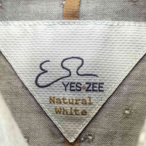 YES ZEE by ESSENZA リネンコットン ドットデザイン 襟芯 長袖シャツ メンズ JPN:S
