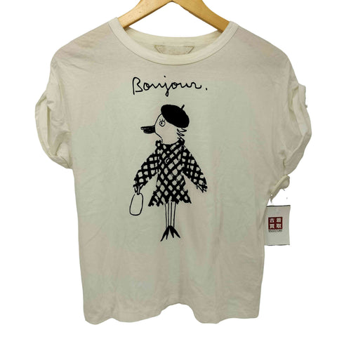 トゥービーバイアニエスベー To b. by agnes b. キャラクタープリント ショートスリーブクルーネックTシャツ レディース FR:38