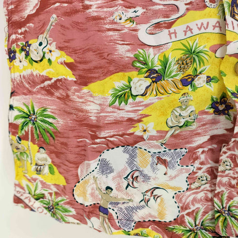 Hanauma Bay 90S 総柄 レーヨン100 アロハシャツ メンズ JPN:L