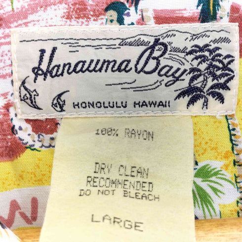 Hanauma Bay 90S 総柄 レーヨン100 アロハシャツ メンズ JPN:L