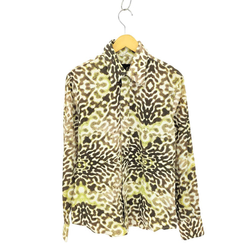ジャストカヴァリ Just Cavalli 00s レギュラーカラー レオパード総柄 長袖シャツ Y2K メンズ M