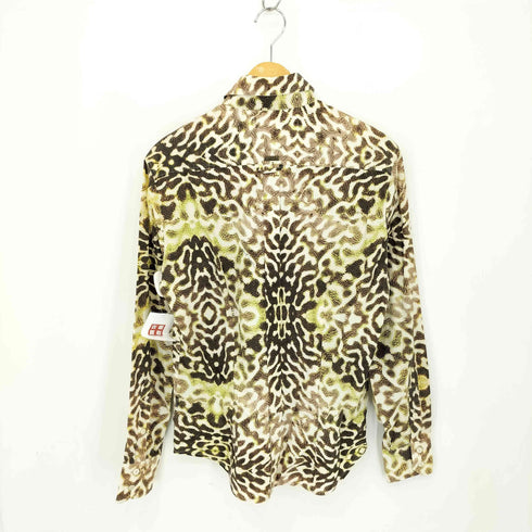 ジャストカヴァリ Just Cavalli 00s レギュラーカラー レオパード総柄 長袖シャツ Y2K メンズ M