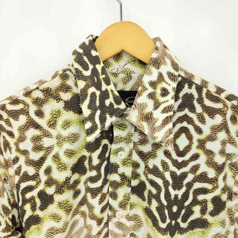 ジャストカヴァリ Just Cavalli 00s レギュラーカラー レオパード総柄 長袖シャツ Y2K メンズ M