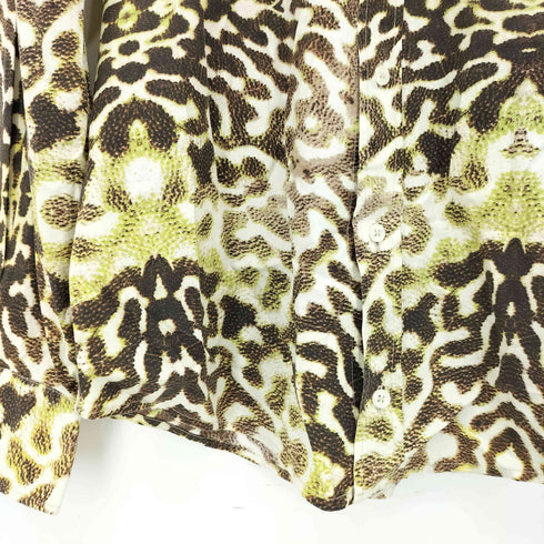 ジャストカヴァリ Just Cavalli 00s レギュラーカラー レオパード総柄 長袖シャツ Y2K メンズ M