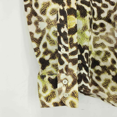 ジャストカヴァリ Just Cavalli 00s レギュラーカラー レオパード総柄 長袖シャツ Y2K メンズ M