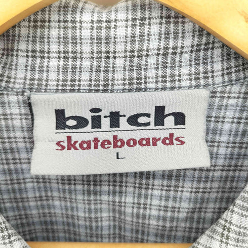 ビッチスケートボーディング bitch skateboards 90S ボックスシルエット コットンチェックシャツ メンズ import:L