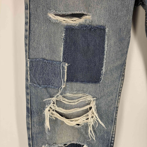 リーバイス Levis フィリピン製 リメイク パッチワーク ダメージ ストレートデニム 525-0217 メンズ 31×33