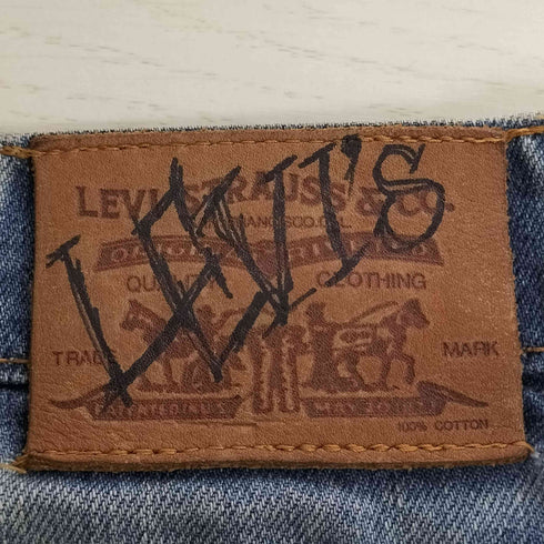 リーバイス Levis フィリピン製 リメイク パッチワーク ダメージ ストレートデニム 525-0217 メンズ 31×33