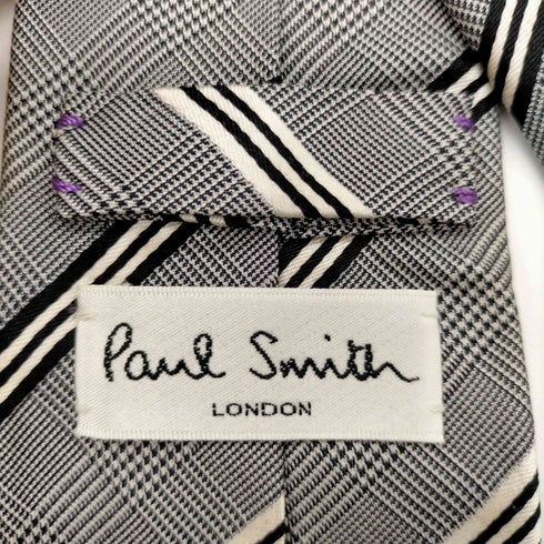 ポールスミスロンドン Paul Smith LONDON グレンチェック柄シルクネクタイ メンズ