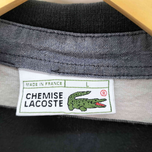 シュミーズラコステ CHEMISE LACOSTE 70-80s MADE IN FRANCE ボーダー長袖ポロシャツ メンズ JPN:L