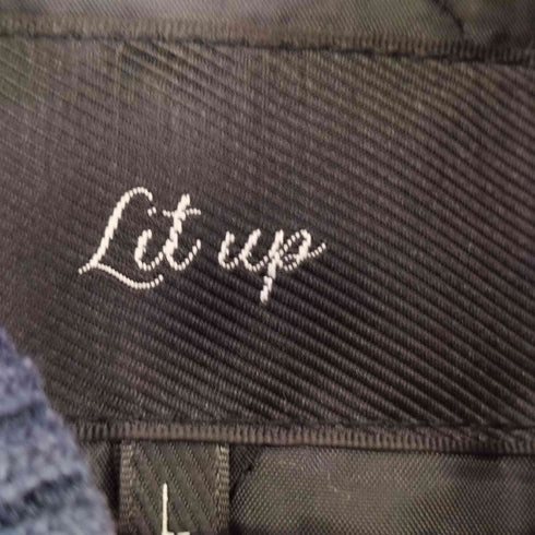 LIT UP フェイクレザー切替スタジャン メンズ
