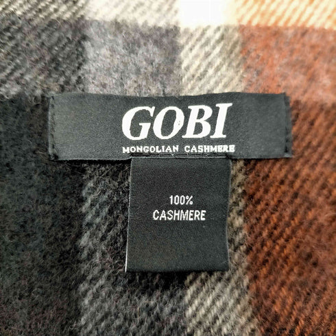 ゴビ GOBI カシミヤ100 Cashmere チェックマフラー メンズ