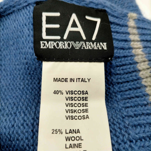 アルマーニジュニア ARMANI JUNIOR イタリア製 ロゴパッチウールマフラー メンズ