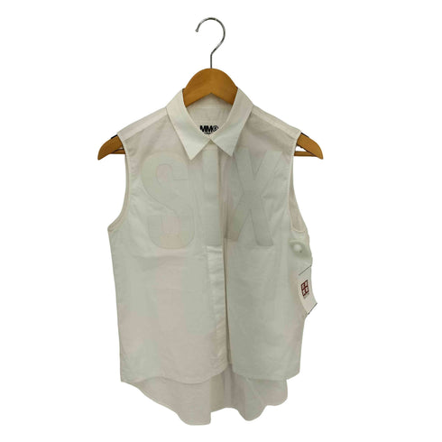 エムエムシックスメゾンマルジェラ MM6 Maison Margiela スタッフ期 SIX スプレープリント ノースリーブ シャツ ブラウス レディース 40