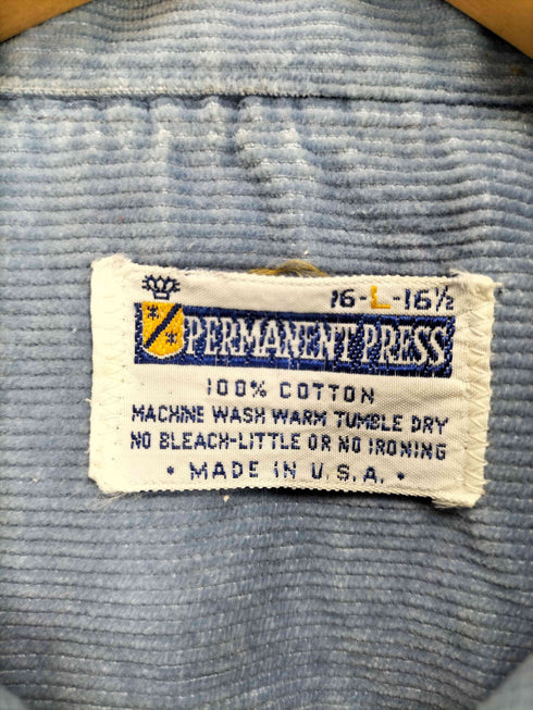 パーマネントプレス Permanent Press 60s- USA製 コーデュロイシャツ メンズ L