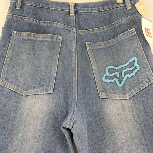 デザイン ワイドデニムパンツ メンズ 33