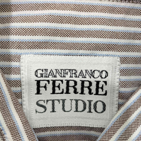 ジャンフランコフェレストゥーディオ GIANFRANCO FERRE STUDIO ボタンダウン ストライプ L/S シャツ メンズ 16/41