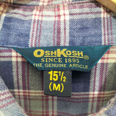 オシュコシュ OSHKOSH 80S 三角タグ マドラスチェック レギュラーカラー L/S シャツ メンズ import:M
