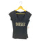ディーゼル DIESEL 00s ビジューロゴデザイン Vネック 半袖Tシャツ カットソー Y2K レディース XS