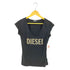 ディーゼル DIESEL 00s ビジューロゴデザイン Vネック 半袖Tシャツ カットソー Y2K レディース XS
