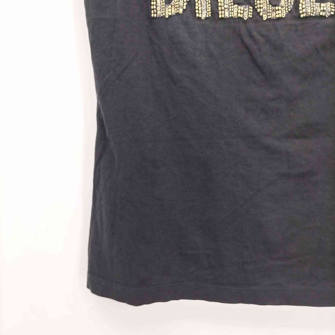ディーゼル DIESEL 00s ビジューロゴデザイン Vネック 半袖Tシャツ カットソー Y2K レディース XS