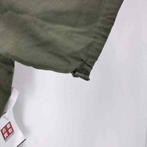 ユーエスアーミー U.S. ARMY 80S UTILITY OG-507 DURABLE PRESS エンブレム 刺繍 S/S ミリタリー シャツ カットオフ 1981年製 メンズ 15 1/2×31