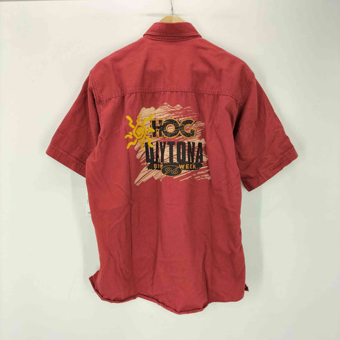 ハーレーダビッドソン HARLEY-DAVIDSON USA製 HOG DAYTONA BIKE WEEK 96 プリント S/S モールスキン シャツ メンズ import:M