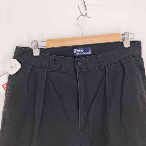 ポロバイラルフローレン Polo by RALPH LAUREN 90S カナダ製 2タック ロゴバックパッチ ジップフライ ワイド チノ パンツ メンズ 34W 32L