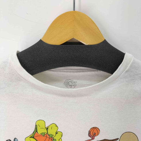 袖フロントキャラクタープリント長袖Tシャツ メンズ JPN:M
