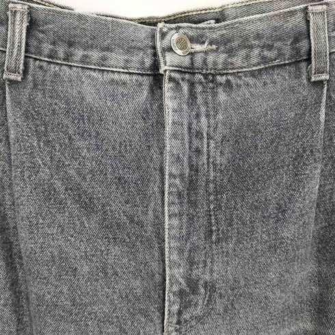 PIONEER authentic jeans 先染めブラック 2タックデニムテーパードパンツ メンズ