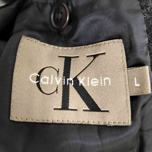 カルバンクライン CALVIN KLEIN 日本製 ウールナイロン ステンカラーロングコート メンズ import:L