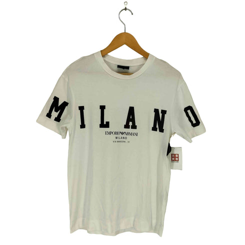 エンポリオアルマーニ EMPORIO ARMANI MILANO レインボーロゴ クルーネックTシャツ メンズ XS