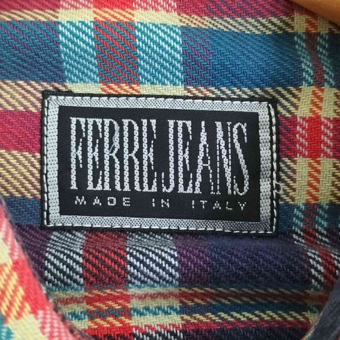 フェレジーンズ FERRE JEANS イタリア製 マドラスチェック ネルシャツ メンズ