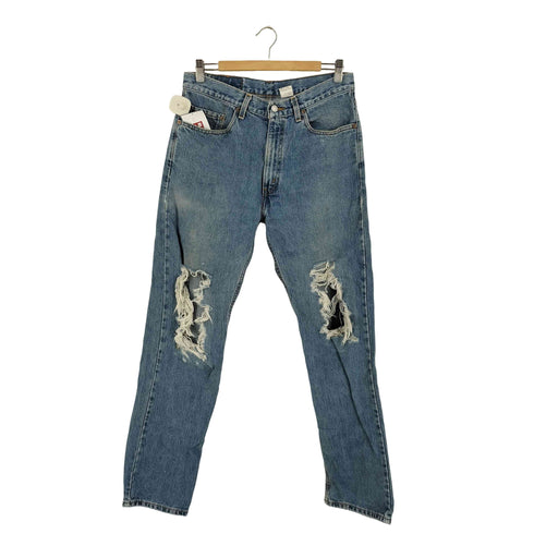 リーバイス Levis 505 ボタン裏725刻印 REGULAR FIT ダメージデニム メンズ W33 L32