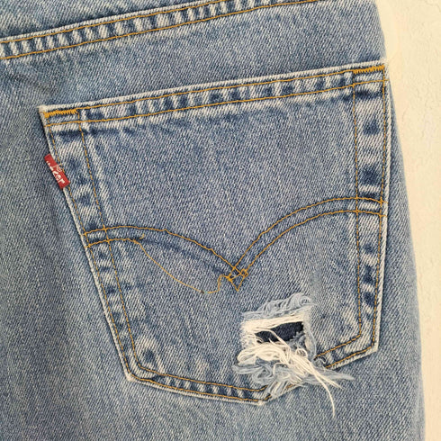 リーバイス Levis 505 ボタン裏725刻印 REGULAR FIT ダメージデニム メンズ W33 L32