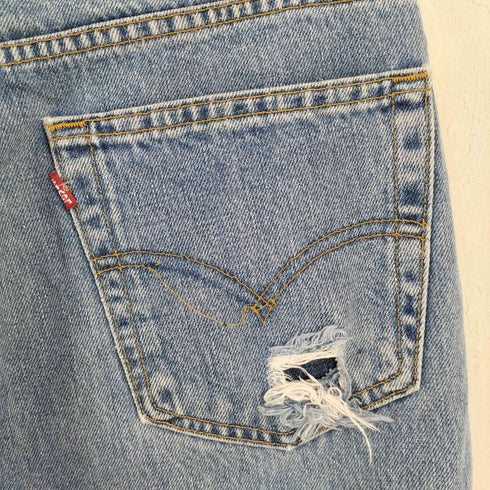 リーバイス Levis 505 ボタン裏725刻印 REGULAR FIT ダメージデニム メンズ W33 L32