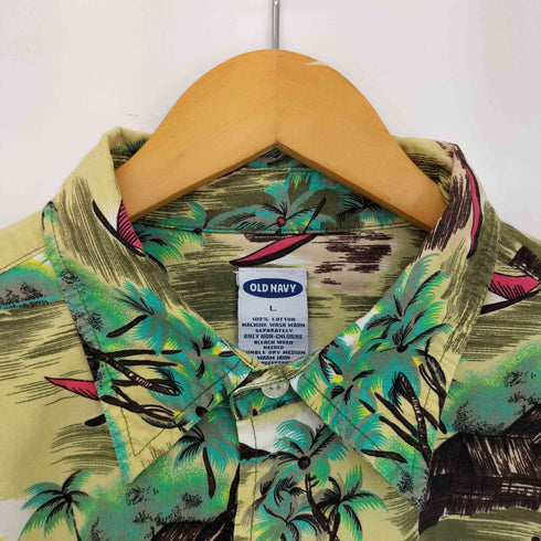 オールドネイビー OLD NAVY 00s 総柄 アロハシャツ メンズ import:L