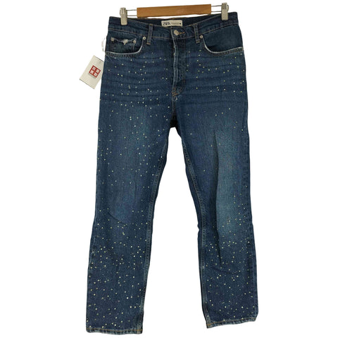 ザラ ZARA ビジュー加工 デニムパンツ レディース EUR 38