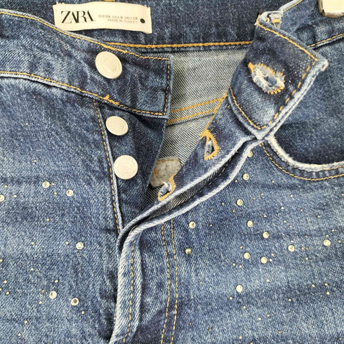 ザラ ZARA ビジュー加工 デニムパンツ レディース EUR 38