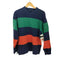 ノーティカ NAUTICA 90S 鹿の子 ヨット刺繍 マルチボーダー モックネック L/S Tシャツ メンズ import:L