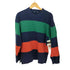 ノーティカ NAUTICA 90S 鹿の子 ヨット刺繍 マルチボーダー モックネック L/S Tシャツ メンズ import:L