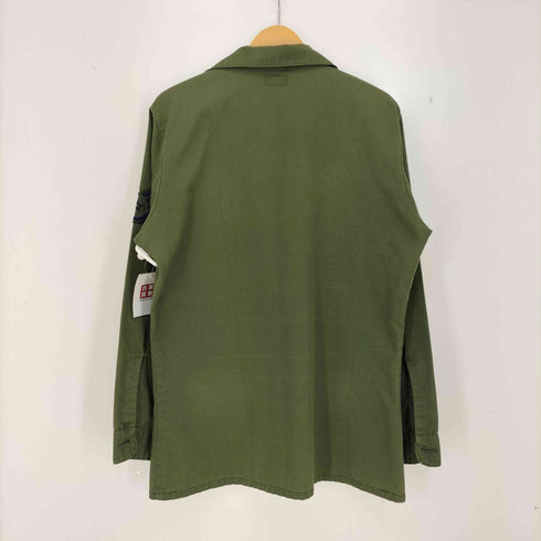 ユーエスアーミー U.S. ARMY 80s ワッペン刺繍 ミリタリー ユーティリティシャツ メンズ 161/2