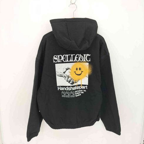 SPELLEDIT バックプリント ジップアップパーカー メンズ