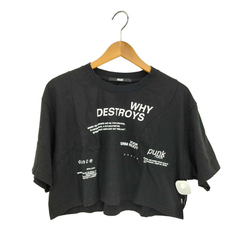 SPELLEDIT フォントプリント クロップド 半袖Tシャツ レディース