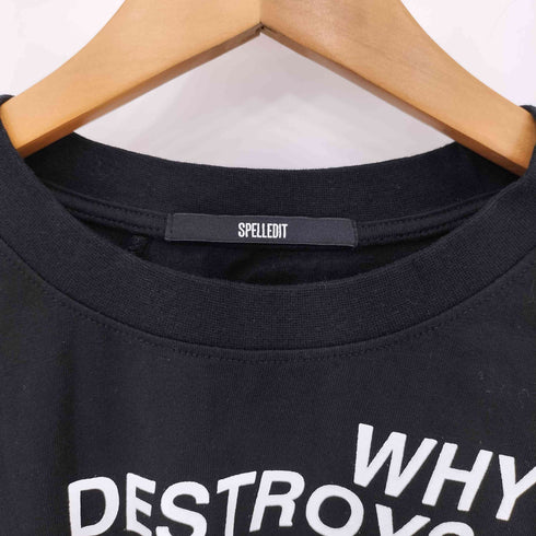 SPELLEDIT フォントプリント クロップド 半袖Tシャツ レディース