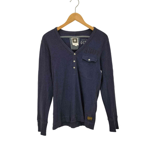 ジースターロー G-STAR RAW Vネック プリント ヘンリーネックカットソー Y2K メンズ JPN:M