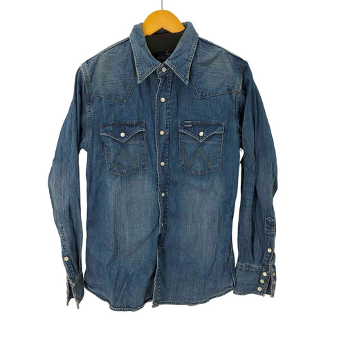 ラングラー Wrangler ウォッシュ加工デニムウエスタンシャツ メンズ MEDIUM