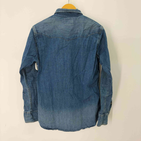 ラングラー Wrangler ウォッシュ加工デニムウエスタンシャツ メンズ MEDIUM
