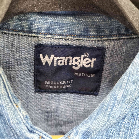 ラングラー Wrangler ウォッシュ加工デニムウエスタンシャツ メンズ MEDIUM