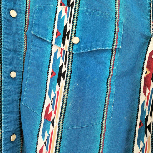 ラングラー Wrangler 90s WESTERN SHIRTS ネイティブ柄ウエスタンシャツ メンズ L